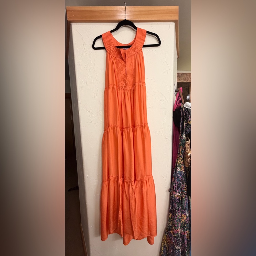 Calypso St. Barth Orange Tiered Maxi Dress